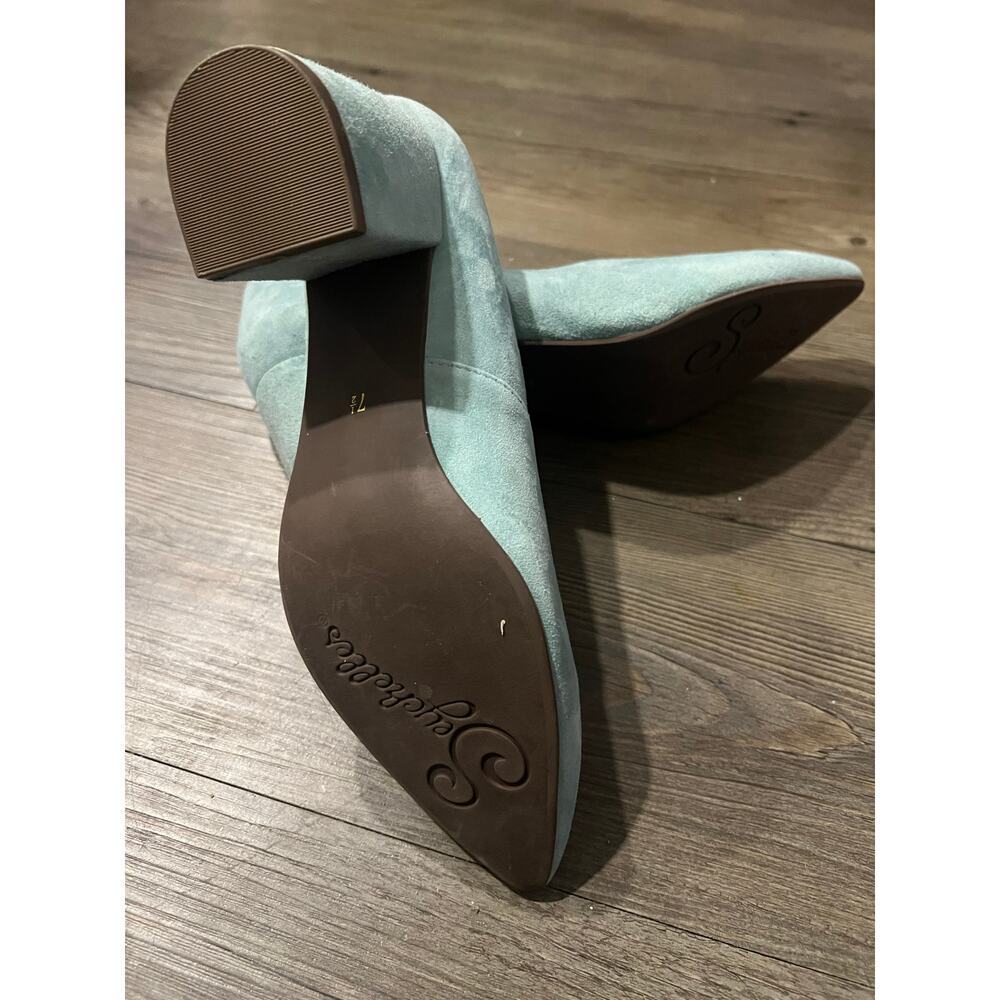 Anthropologie Seychelles  blue suede heels - Picture 7 of 7